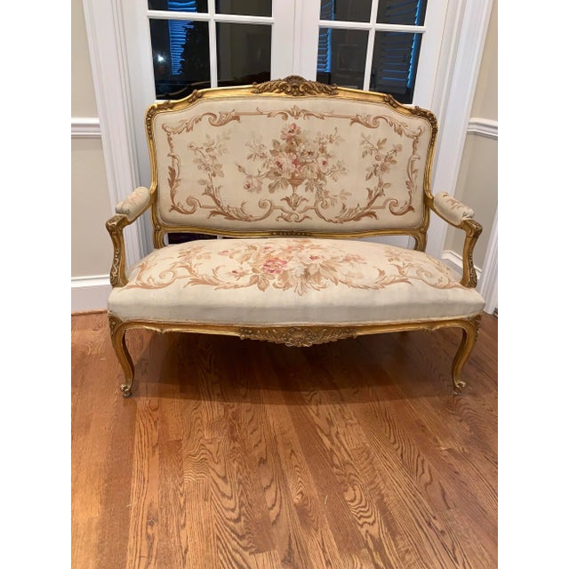 Antique French Loveseat Settee Sofa 19th Century Loui XV Exquisite . This stunningly gorgeous 180’0’s French Settee...