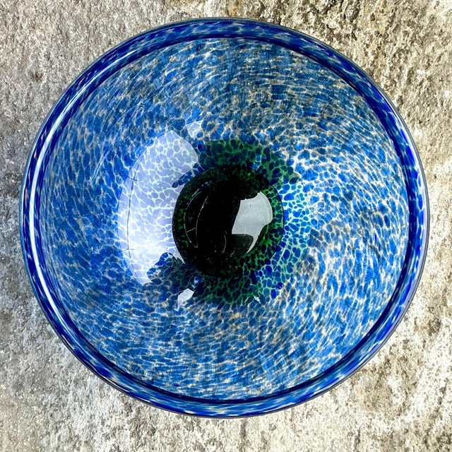 Late 20th Century Vintage Boho Blown Glass Bowl For Sale - Image 5 of 5