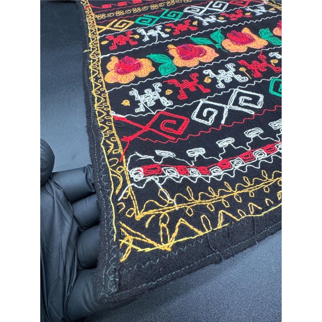 1980s Traditional Bulgarian Folklore Embroidered Apron For Sale - Image 11 of 11