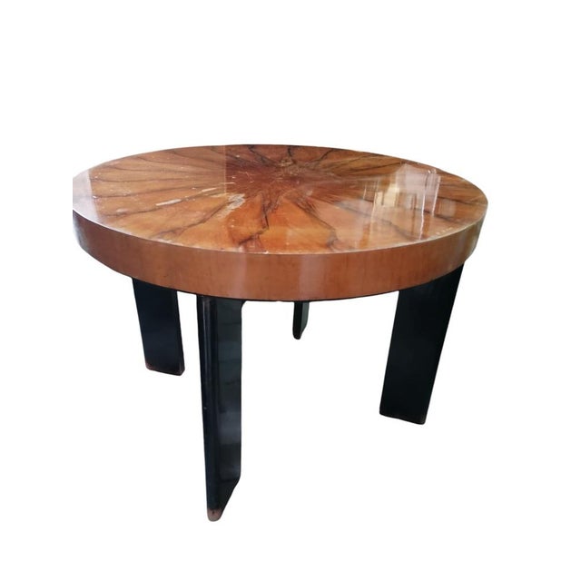 Round Coffee Table with Motif, 1930s For Sale - Image 3 of 4