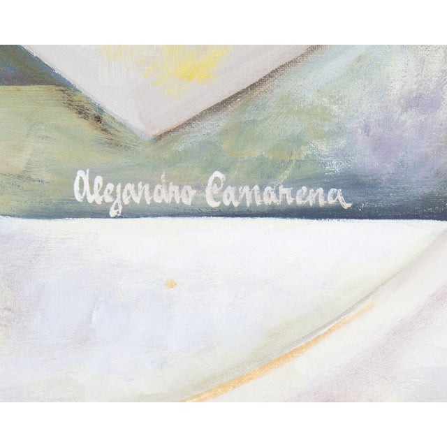 Abstract Oil on Canvas Floral Still Life Painting by Alejandro Camarena For Sale - Image 9 of 9