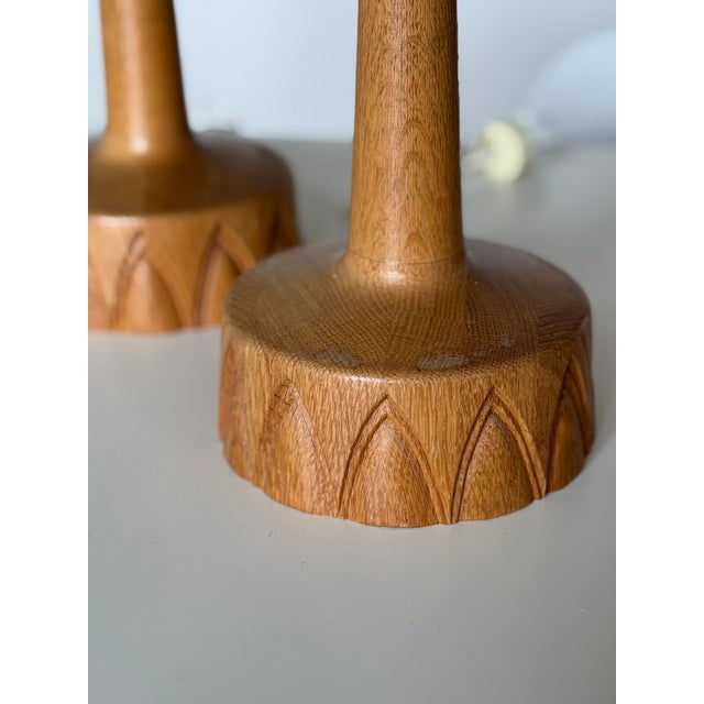 Oak Table Lamps by Ab Stilarmatur Tranås, Sweden, 1960s, Set of 2 For Sale - Image 4 of 12