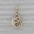 0.35ctw Diamond Swirl Teardrop Pendant 14k Yellow Gold For Sale In Greensboro - Image 6 of 8