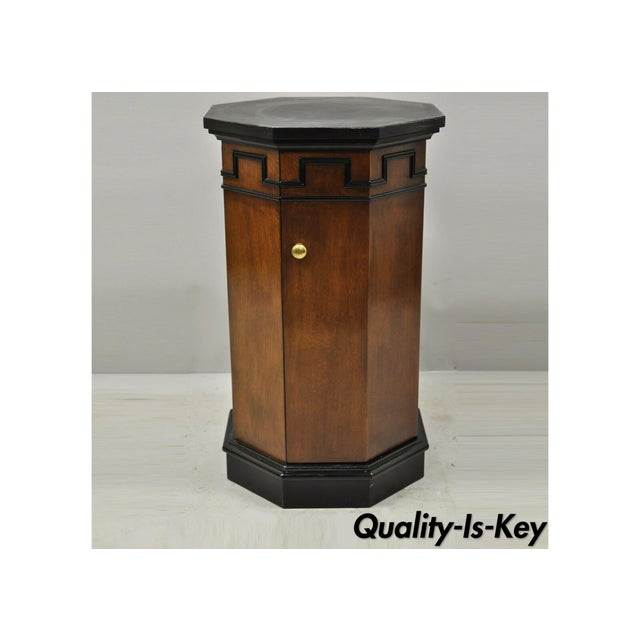 Vintage Round Slate Top Mahogany Pedestal Classical Column Cabinet Storage Stand Chairish