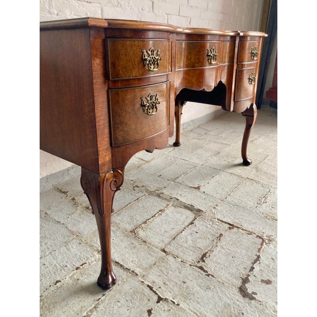 Brown English Queen Ann Style Desk, 1890s For Sale - Image 8 of 18