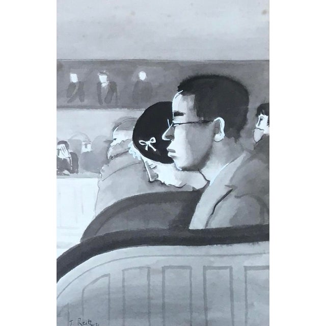 John Reitz, Procès, 1931, Watercolor & Gouache & Crayon on Paper, Framed For Sale - Image 9 of 9