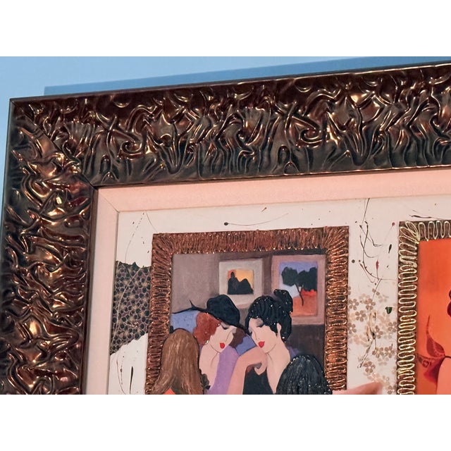 Contemporary Glynn Marcus “Spectators at the Tarkay Exhibit” Giclee on Canvas With Hand Embellishment and Bas Relief Signed and Numbered For Sale - Image 12 of 13