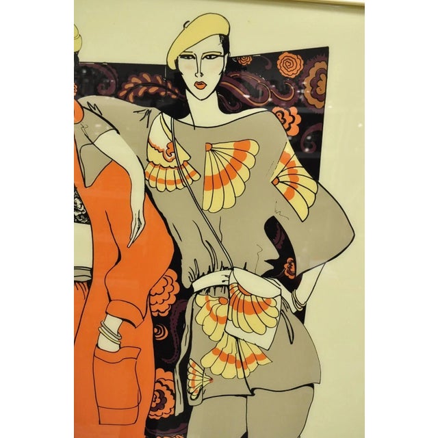 Metal Vintage 1975 Polycast Acrylic Large Vogue Women's Fashion Retro Wall Art For Sale - Image 7 of 12