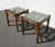 Mid-Century Modern Pair of Vintage McGuire Brown Bamboo Rattan End Tables ~ Side Table For Sale - Image 3 of 17