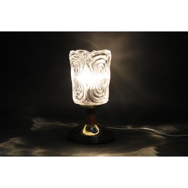 Mid-Century Table Lamps with Sculpted Pressed Glass Shades from Lidokov, 1970s, Set of 2 For Sale - Image 12 of 13