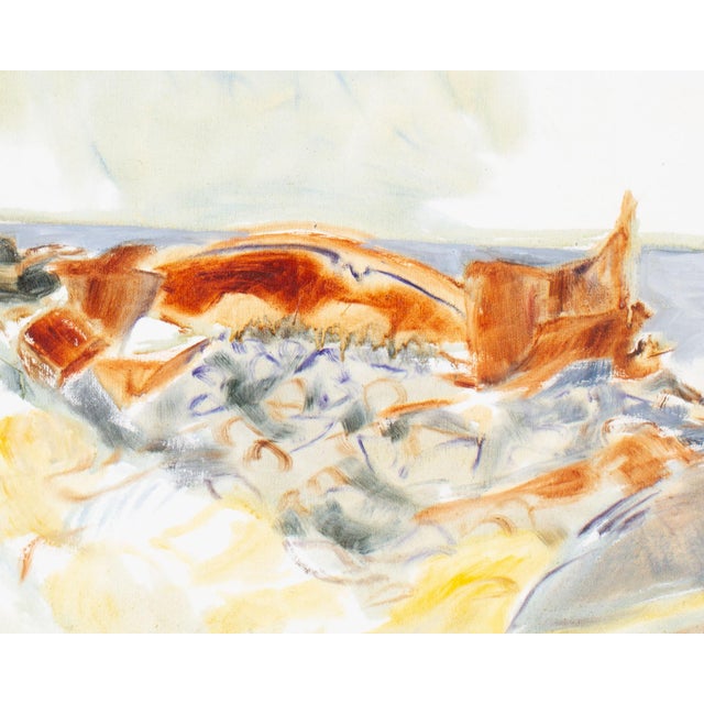 1975 “Shipwrecked Hull” Oil on Canvas Painting by Fritz Kackley For Sale - Image 4 of 10