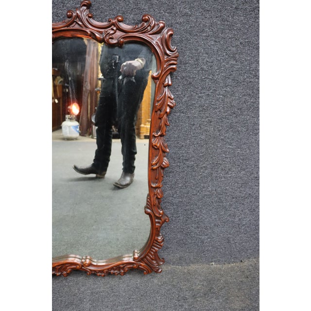 Chippendale Chippendale Style Carved Mahogany Mirror For Sale - Image 3 of 7