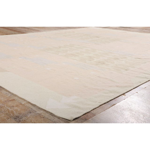 Champagne Vintage Indian Dhurrie Rug, 08'10 X 11'07 For Sale - Image 8 of 10