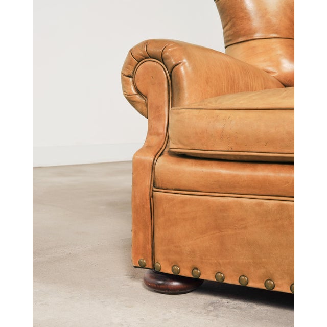 Ralph Lauren Leather Writer's Chair With Matching Ottoman For Sale - Image 14 of 18