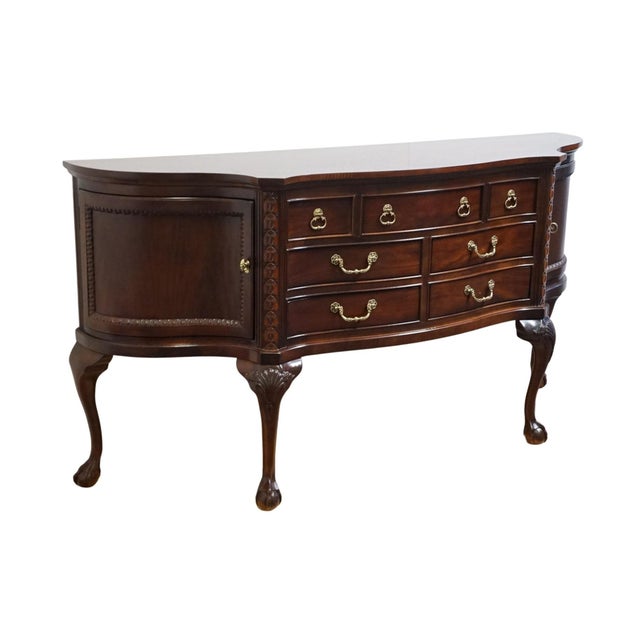 Century Furniture Century Furniture Solid Mahogany Traditional Chippendale Style Ball & Claw 42" Sideboard Buffet 671-407 For Sale - Image 4 of 14