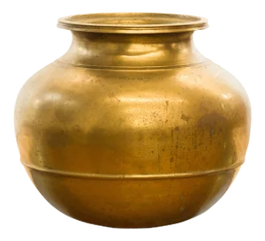 Indian 19th Century Brass Water Jug with Incised Calligraphy