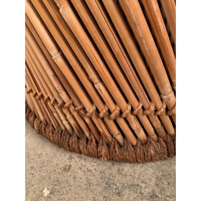 1960s Mid-Century Modern Rattan Pouf, 1960s For Sale - Image 5 of 9