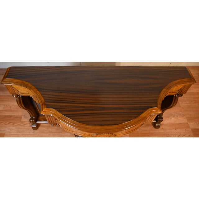 Victorian 1890s Antique Victorian Rosewood & Oak Console Table and Mirror Set For Sale - Image 3 of 18