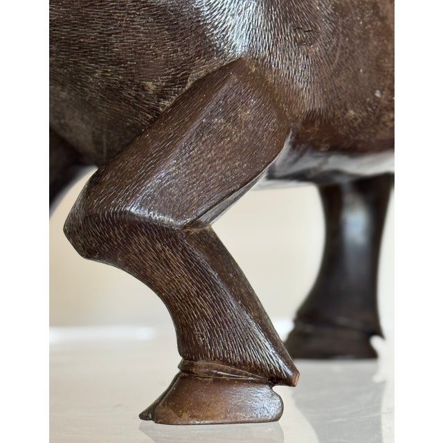 Brown 19th Century Chinese Hardwood Carving of Boy on Water Buffalo For Sale - Image 8 of 14