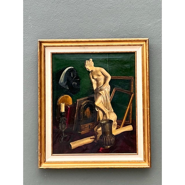 Late 20th Century Vintage Original Still Life Oil on Canvas For Sale - Image 5 of 7
