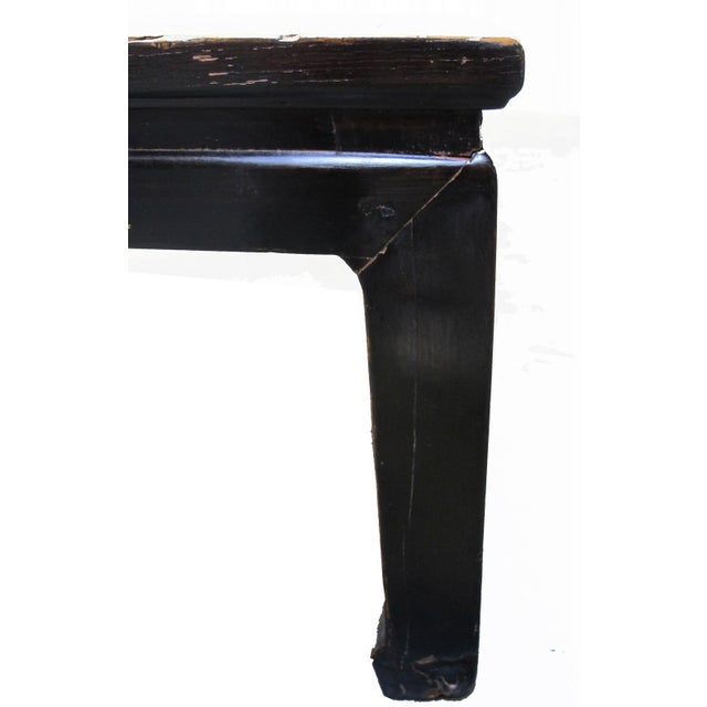 Late 19th Century 82" Long Vintage Solid Elm Bench For Sale - Image 5 of 7