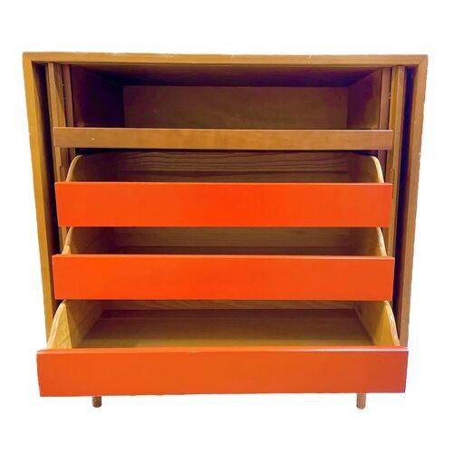 Mid 20th Century Vintage Danish Midcentury Tambour Sideboard For Sale - Image 5 of 9