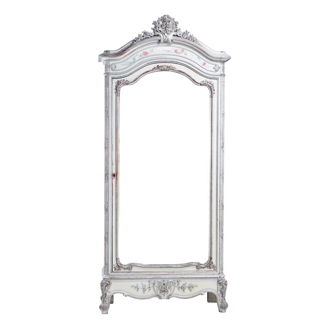 French Painted Walnut Single-Door Armoire, C. 1880 For Sale