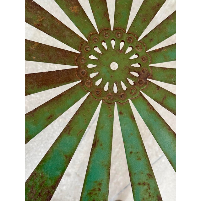 Green Francois Carre ‘Sunburst’ French Green Art Deco Outdoor Garden or Patio Chair, Iron & Steel, Early 20th Century For Sale - Image 8 of 12