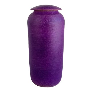 Ultraviolet Lidded Studio Pottery Vase by Dennis Kirchmann For Sale