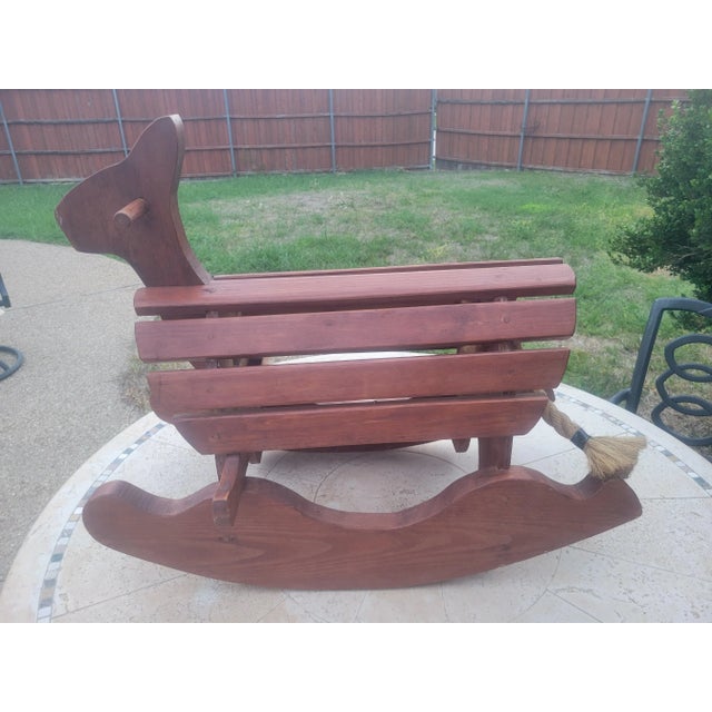 Vintage Wooden Rocking Horse For Sale - Image 10 of 11