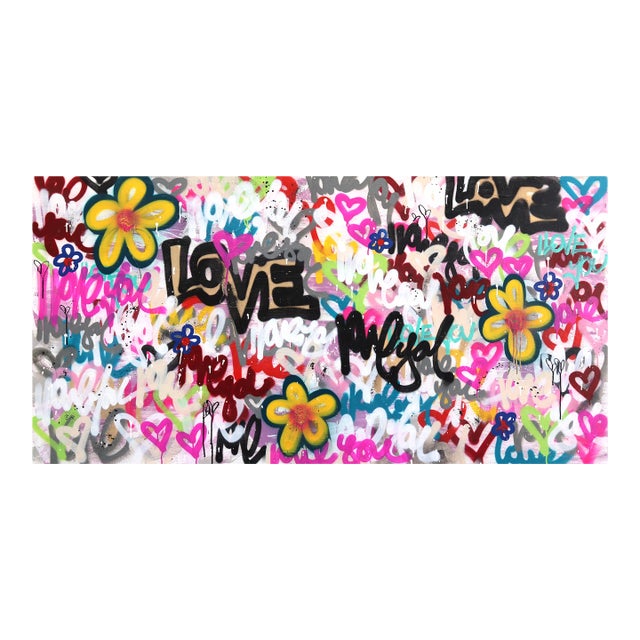 Street Art Graffiti Painting Moody Yet Playful "Play That Funky Music" Original Artwork by Amber Goldhammer For Sale