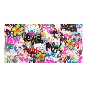 Street Art Graffiti Painting Moody Yet Playful "Play That Funky Music" Original Artwork by Amber Goldhammer