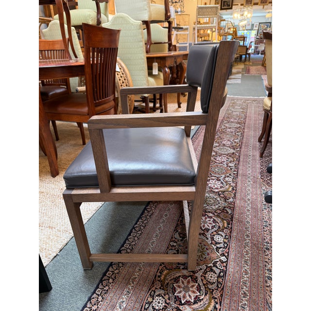 Antonio Citterio for Maxalto + B&b Italia Simplice Leather Arm Chairs, Set of Six For Sale - Image 9 of 12