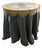 Custom Side Accent Table – Hand-Painted Metal Top & Fabric Skirt For Sale