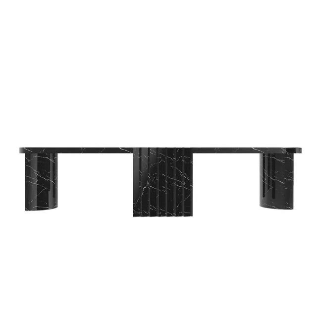 Contemporary European Caravel Low Coffee Table in Nero Marquina by Collector For Sale - Image 3 of 4