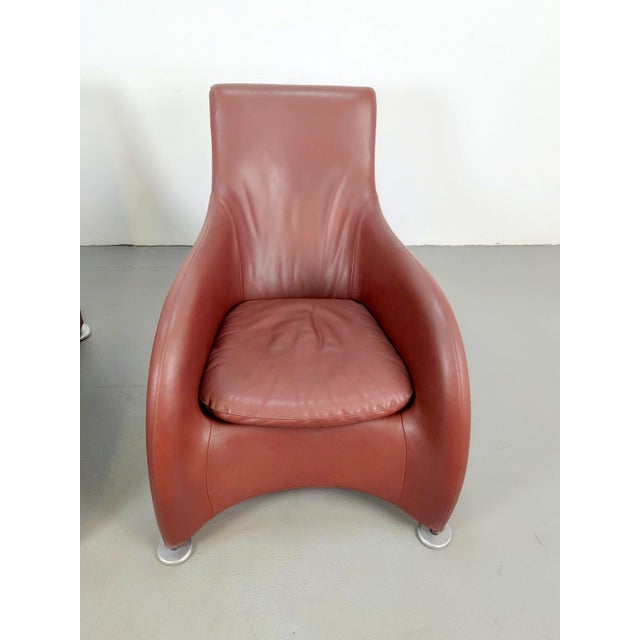 Loge Lounge Chairs in Leather by Gerard van den Berg for Montis, 1990s, Set of 2 For Sale - Image 9 of 13