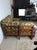Mid Century Maple Three Piece Sectional Sofa With Shelving and Vintage Colonial Patterned Upholstery For Sale - Image 10 of 18