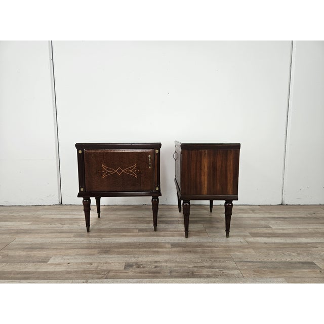 1960s Vintage Oak Bedside Tables with Glass Tops, 1960, Set of 2 For Sale - Image 5 of 18