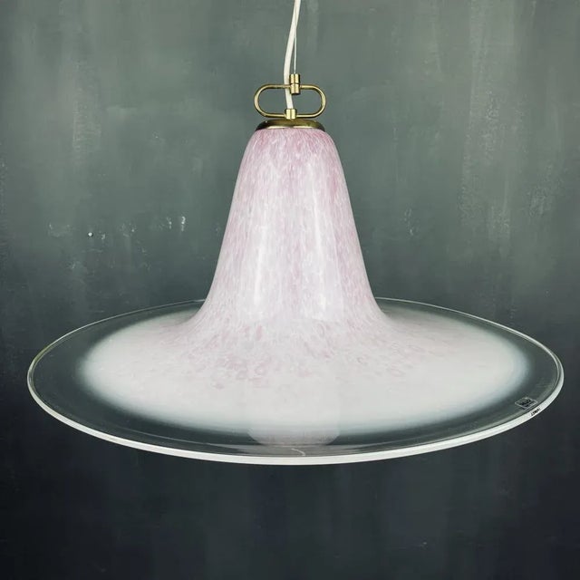 Mid-Century Pink Murano Glass Pendant Lamp by Veluce, Italy, 1970s For Sale - Image 7 of 11