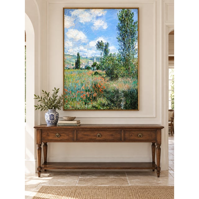 French Vintage French Impressionist Art Print – Village Landscape by Claude Monet, 30" X 40" For Sale - Image 3 of 8