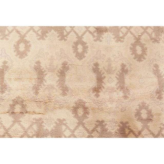 Textile Doris Leslie Blau Vintage Spanish Beige Handmade Wool Rug For Sale - Image 7 of 9