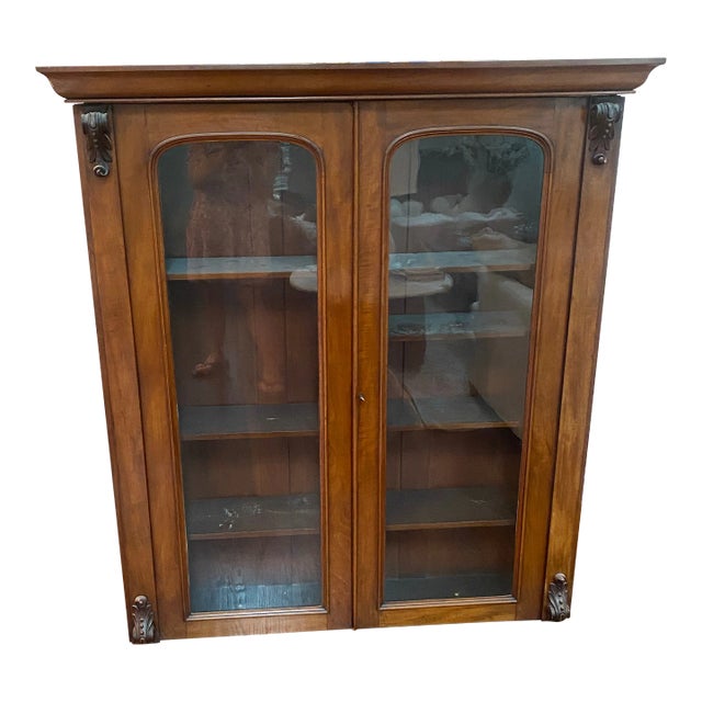 19th Century Mahogany English Hutch or Bookcase Top With Base For Sale