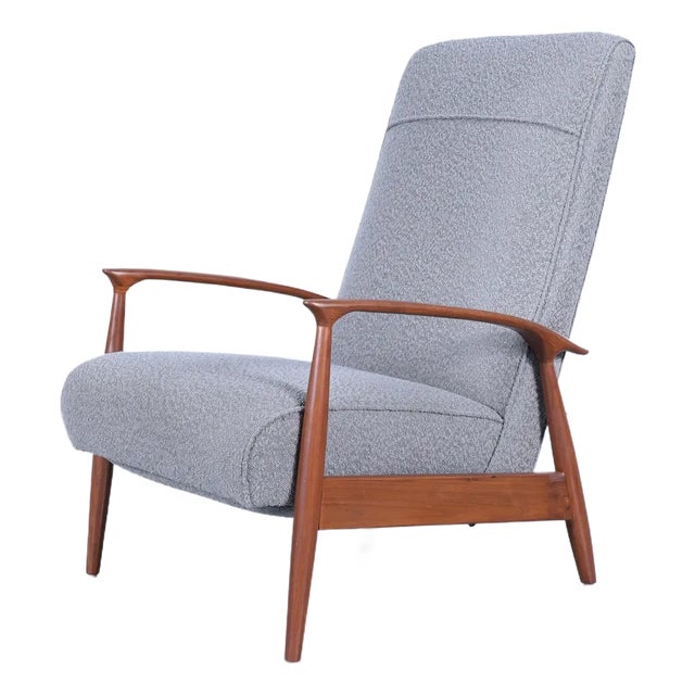 1950s Vintage Walnut Reclining Lounge Chair by Milo Baughman for Thayer Coggin For Sale