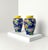 Japanese Chinoiserie Style Blue and Yellow Porcelain Bud Vases, 1960s, Set of 2 For Sale - Image 6 of 8