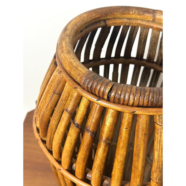 Wood Vintage Bamboo Umbrella Stand, Italy, 1960s For Sale - Image 7 of 10
