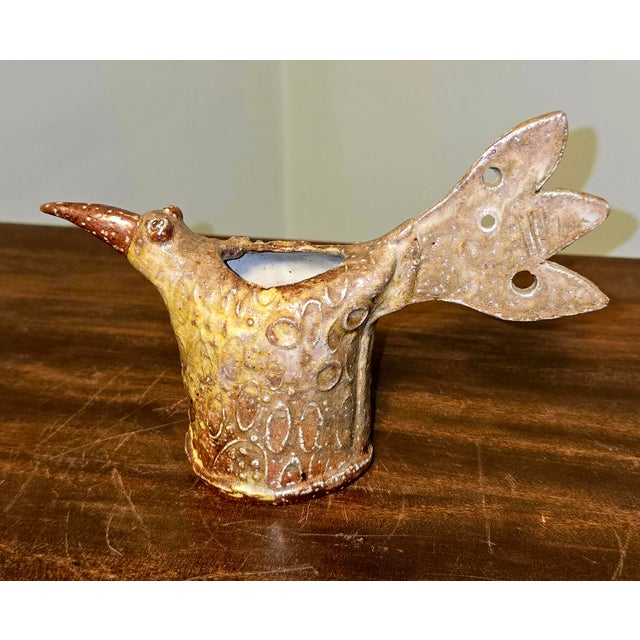 Folk Art 1970s Mid‑Century Willi Eggerman Studio Pottery Bird Sculpture For Sale - Image 3 of 11