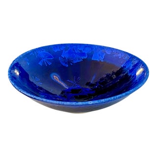 1990s Small Ray West Studio Crystalline-Glazed Porcelain Bowl For Sale
