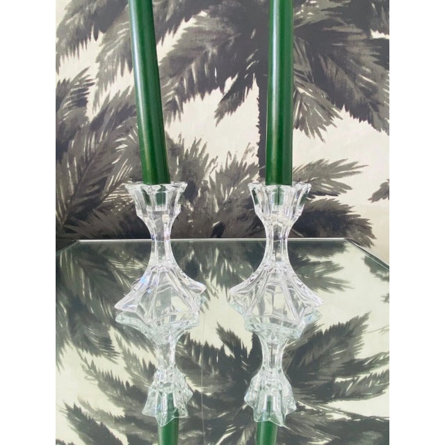 Glass Vintage Faceted Crystal Candleholders, 1970s - Set of 4 For Sale - Image 7 of 13