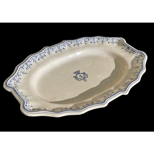 Gold Vegetable Dish and Serving Tray in Earthenware from Moustiers For Sale - Image 8 of 12