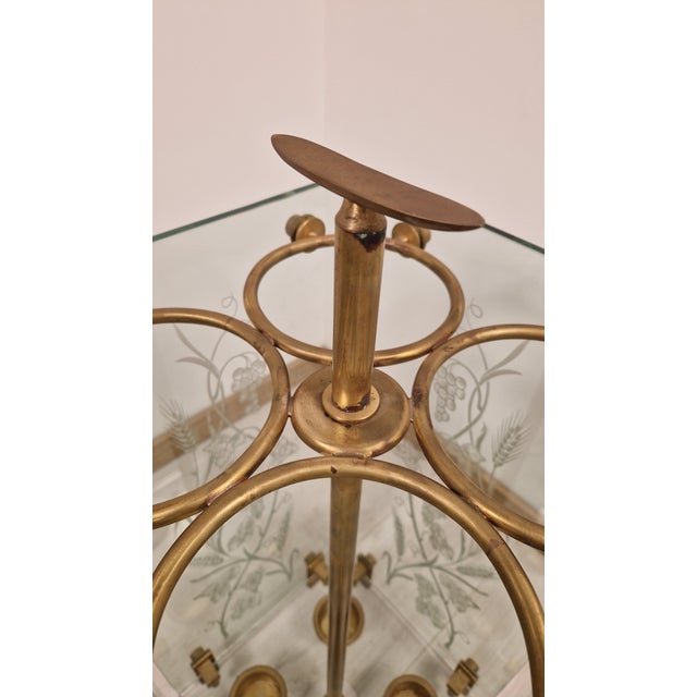 Umbrella Stand in Brass and Engraved Glass from Fontana Arte, 1950s For Sale - Image 13 of 18